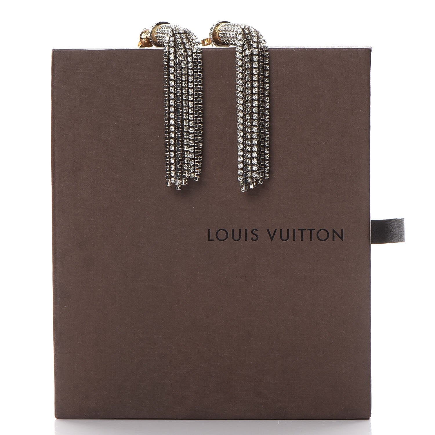 Louis Vuitton Crystal Strand Earrings Gold 8 of 8