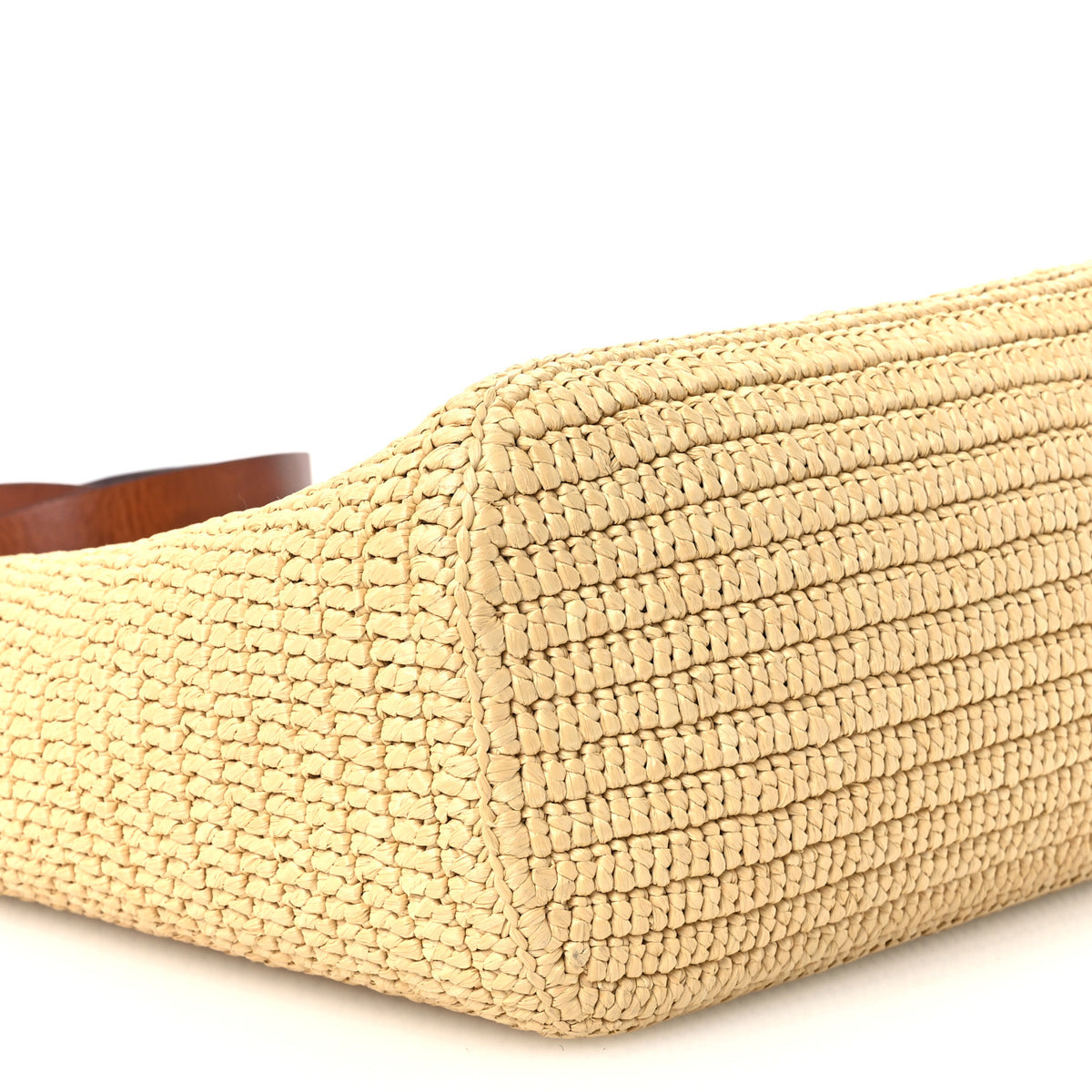 Prada Crochet Vitello Secchiello Bucket Bag Naturale Brandy 10 of 12