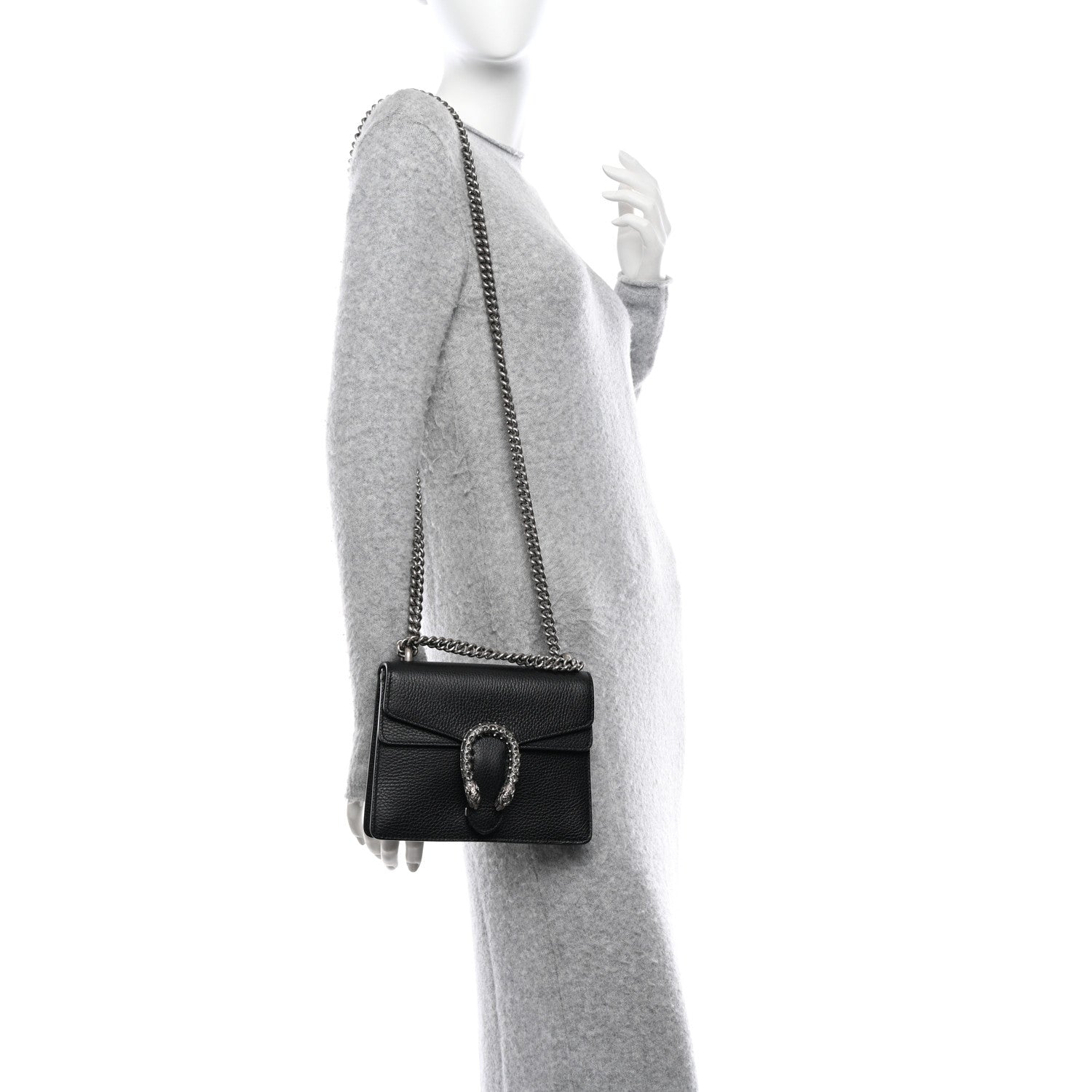 Gucci Calfskin Mini Dionysus Shoulder Bag Black 2 of 12