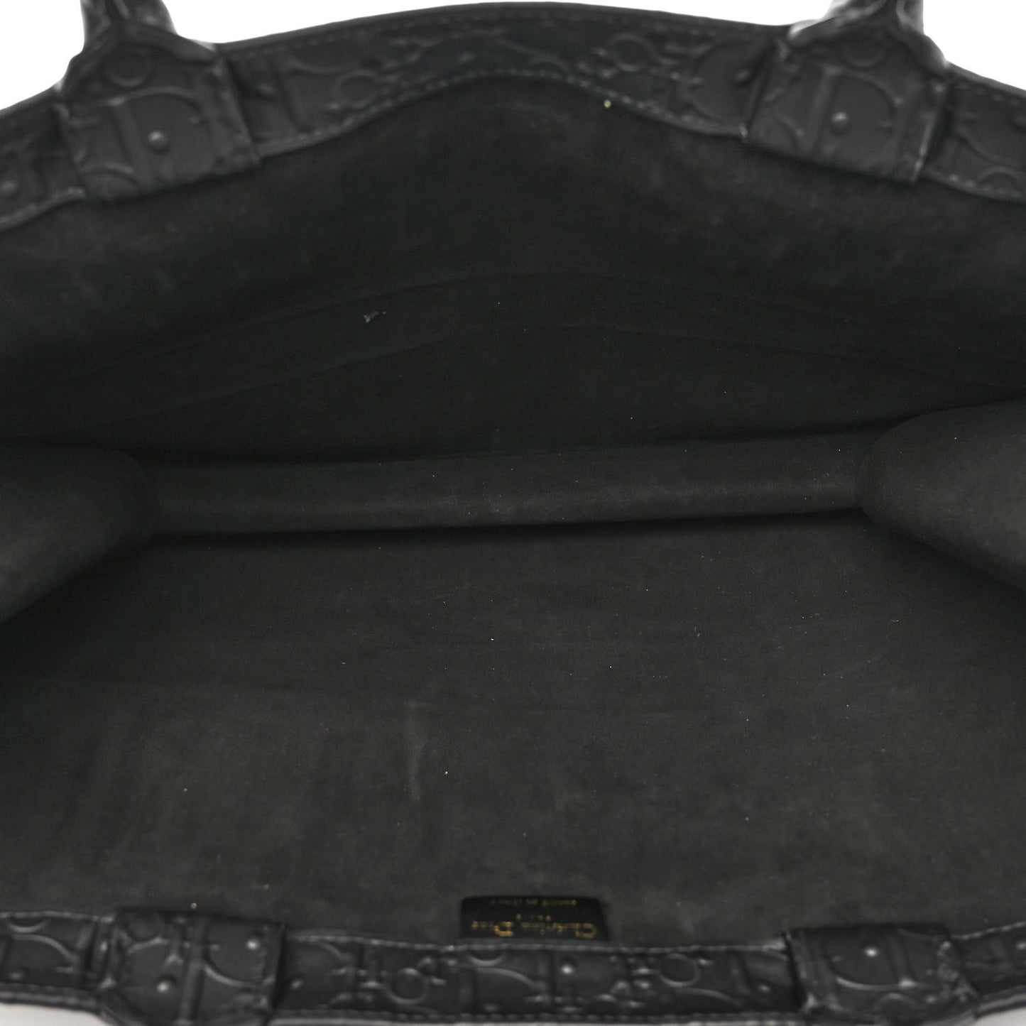 Oblique Calfskin Embossed Large Book Tote Black