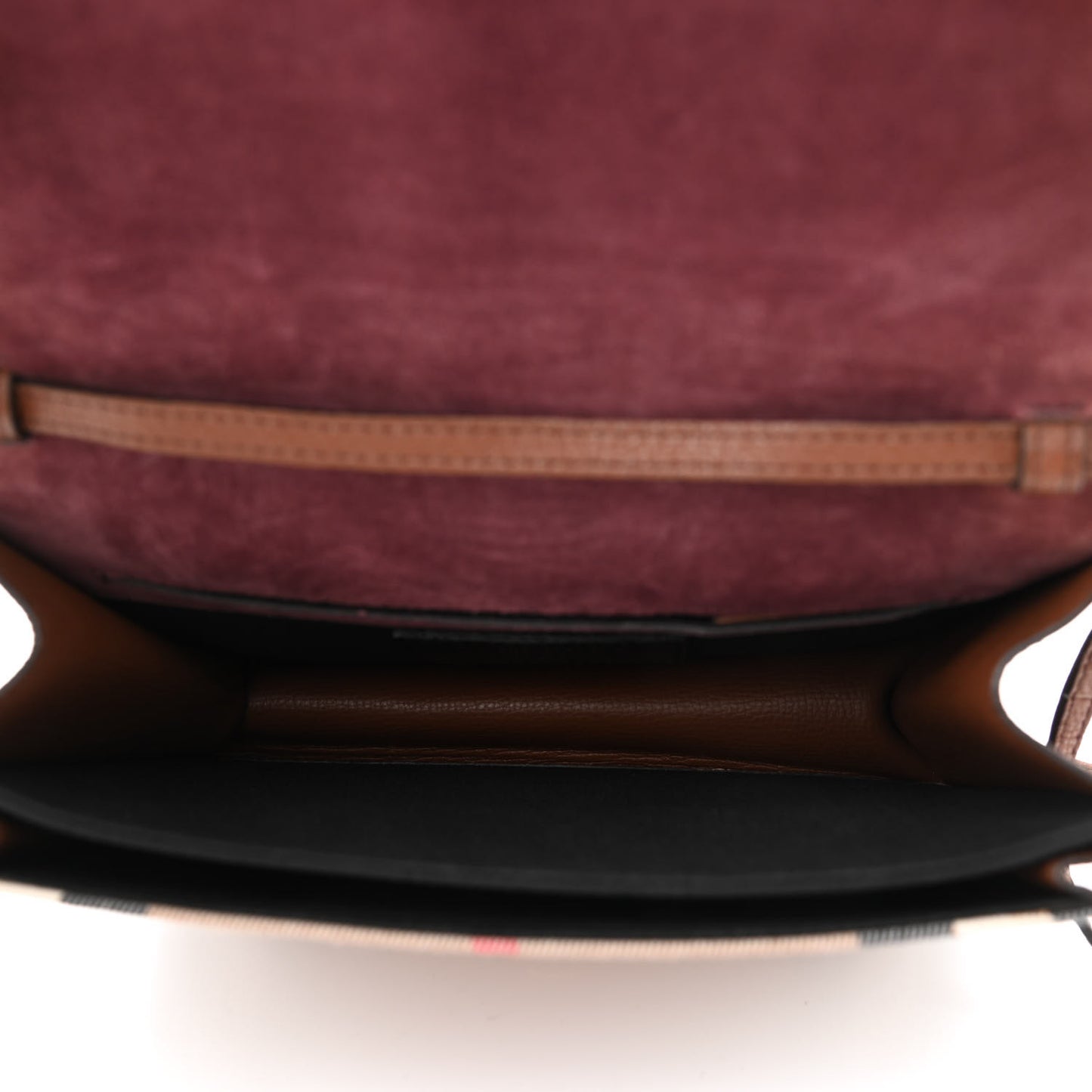 Derby Calfskin House Check Small Macken Crossbody Bag Tan