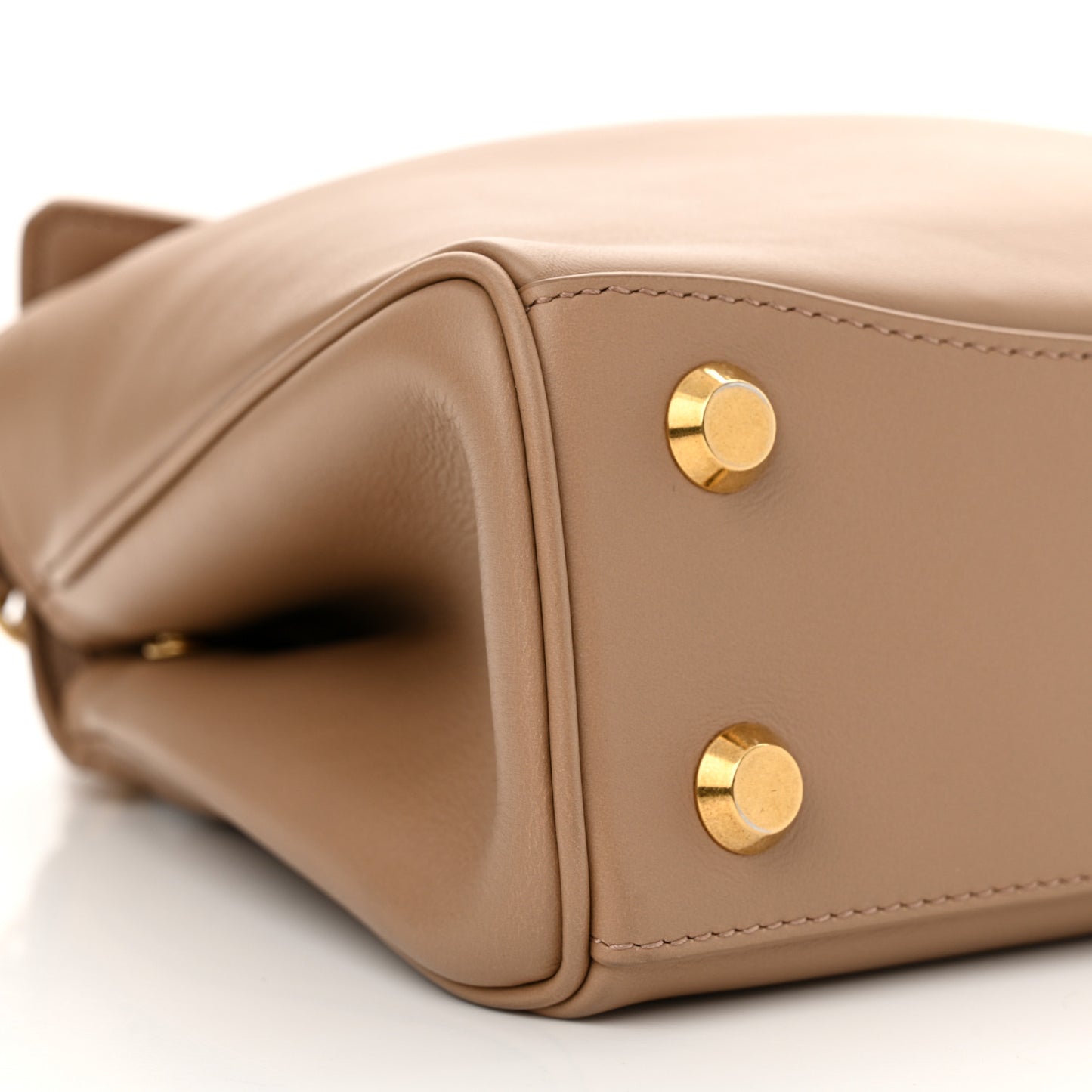 Natural Smooth Calfskin Mini Rodeo Top Handle Handbag Latte