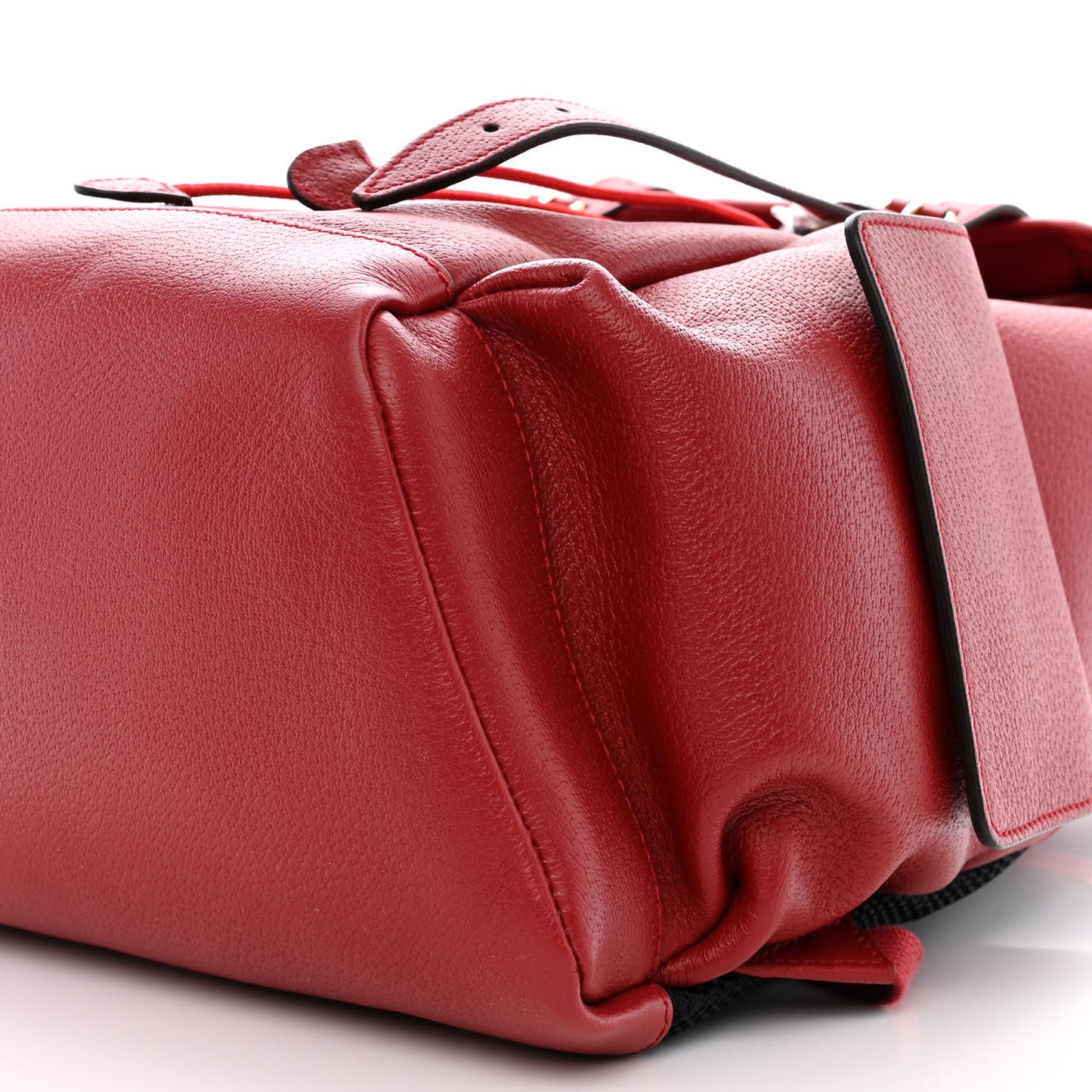 Grained Calfskin Medium Ophidia Double Buckle Backpack Red