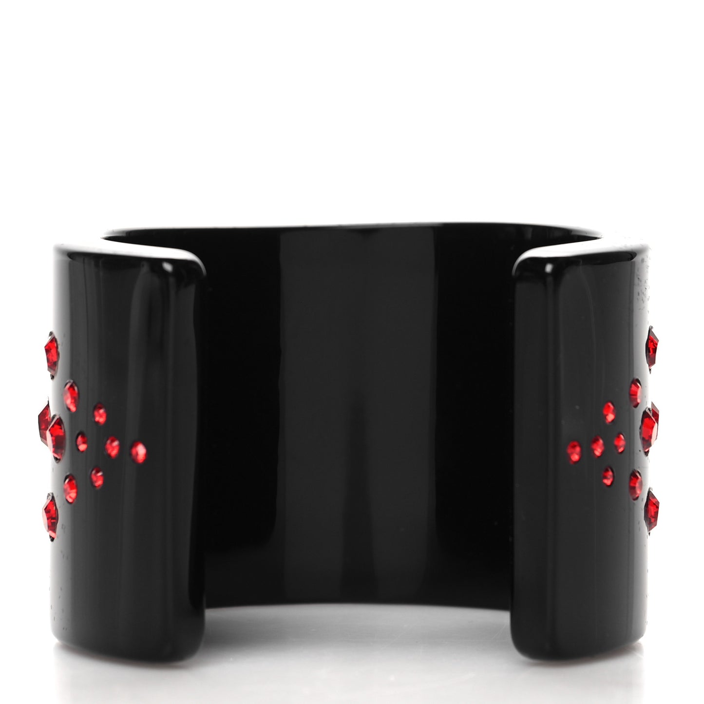Resin Stud Logo Cuff Bracelet Black Red