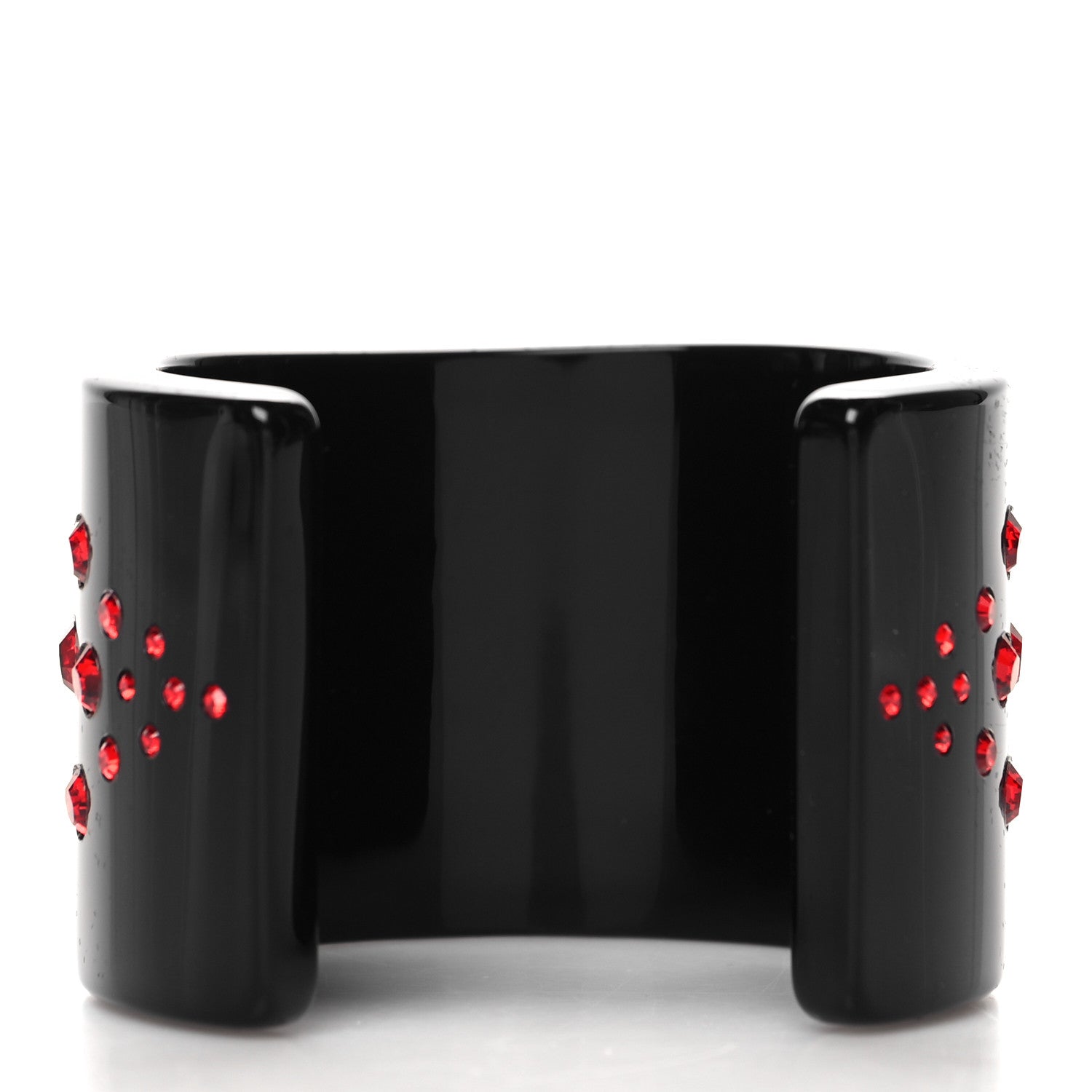 Christian Dior Resin Stud Logo Cuff Bracelet Black Red 3 of 3