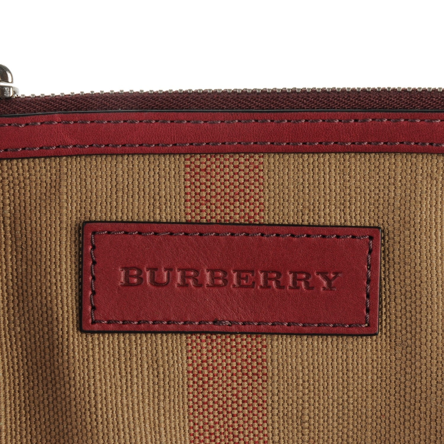 Burberry Canvas Mega Check Mini Ashby Tassel Crossbody Burgundy Red 6 of 8