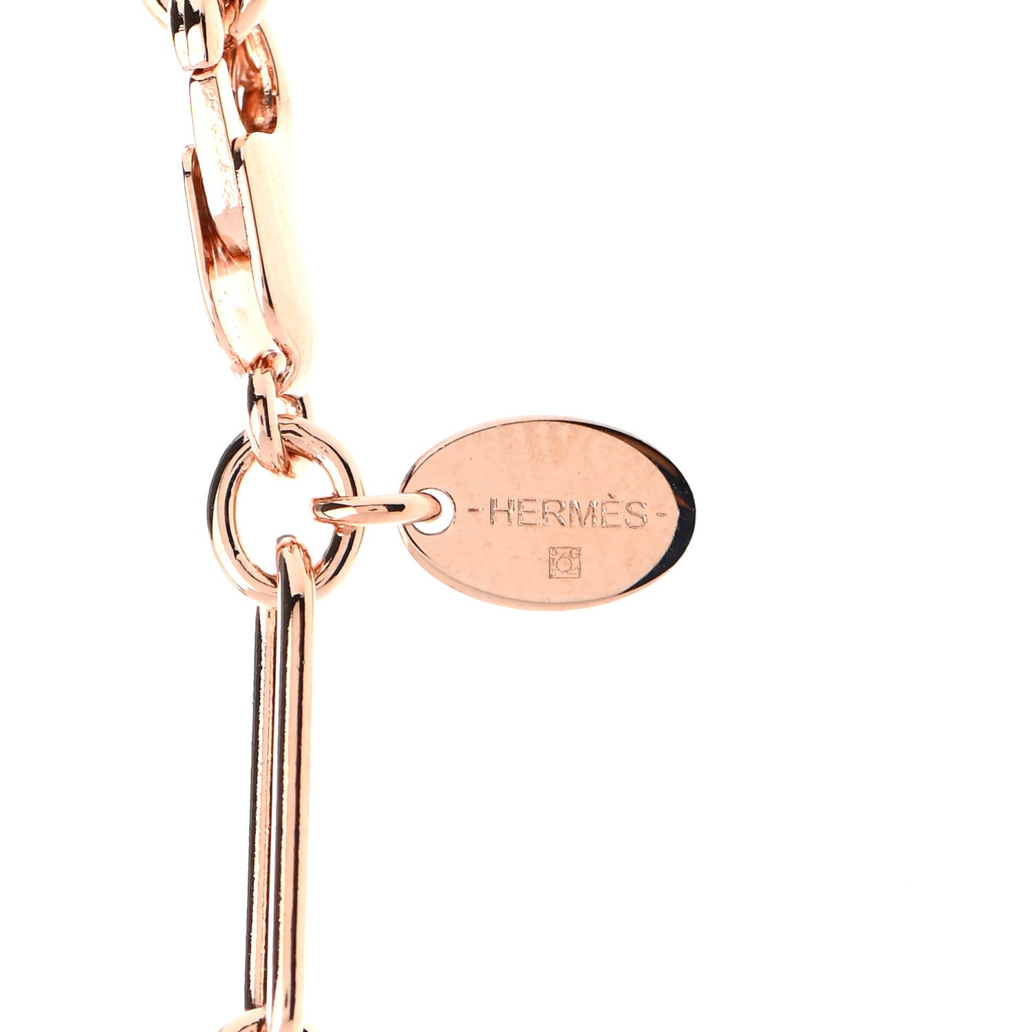 Hermes Permabrass Curiosite Long Necklace Rose Gold 5 of 8
