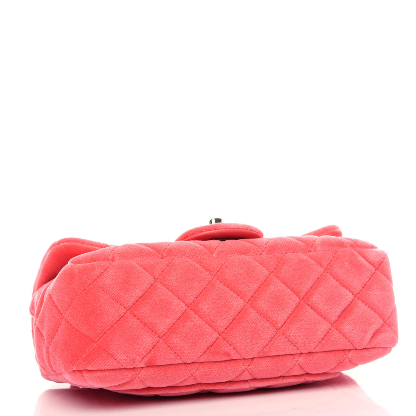 Velvet Quilted Mini Rectangular Pearl Crush Flap Coral