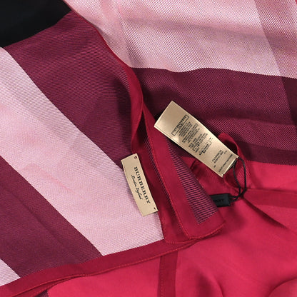 Burberry Silk Mega Check Scarf Fuchsia Pink 2 of 3