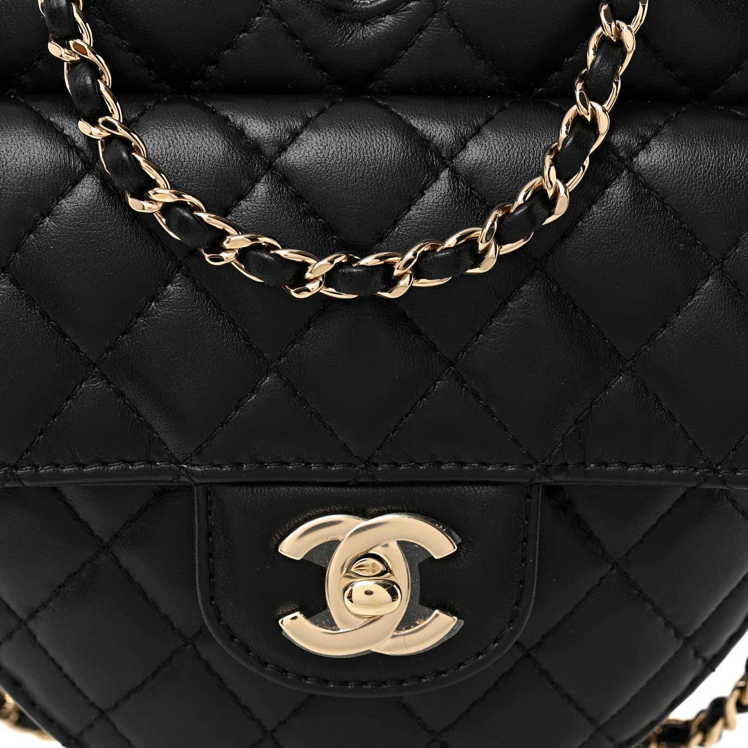 Chanel Lambskin Quilted CC In Love Heart Bag Black 8 of 11