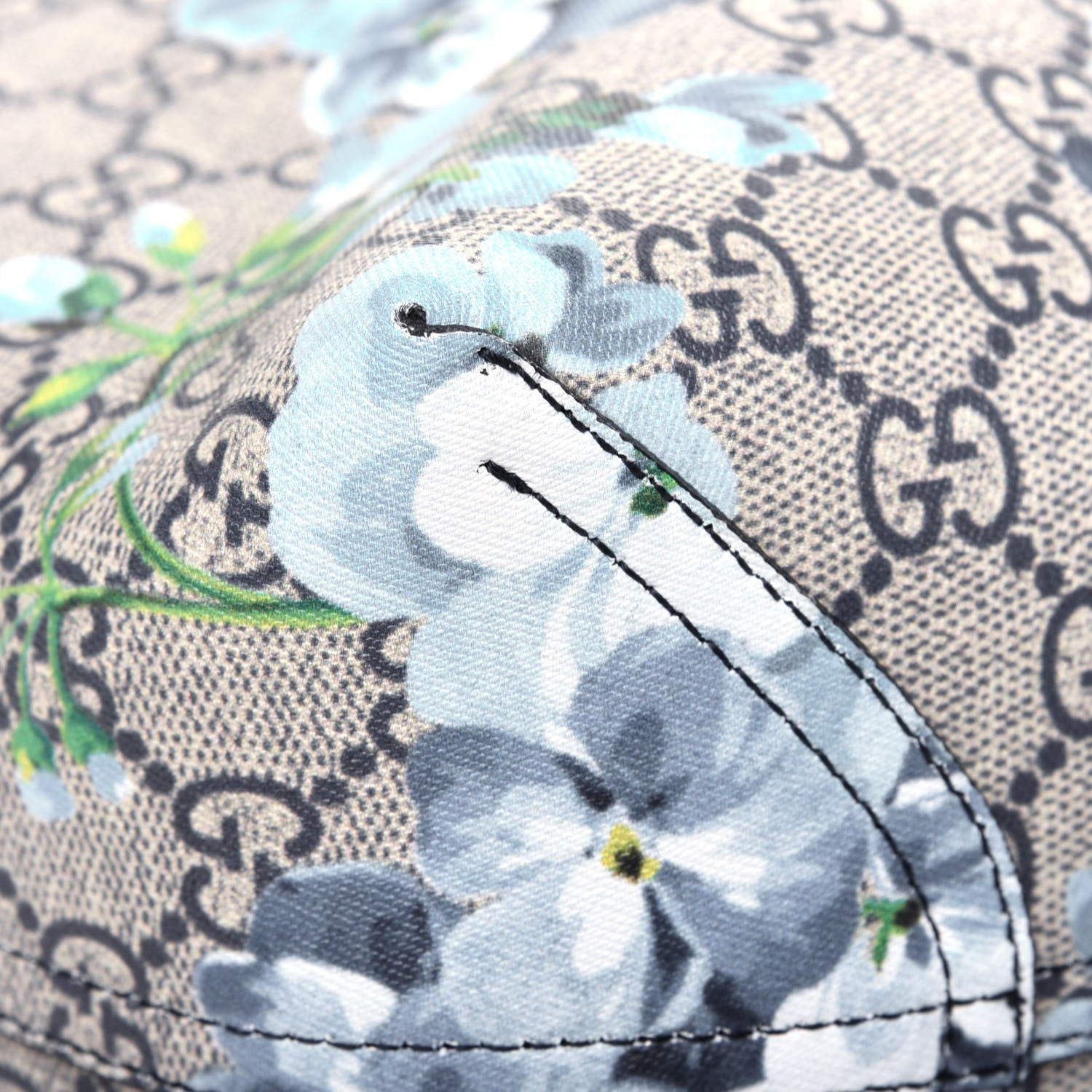 Gucci GG Supreme Monogram Blooms Medium Reversible Tote Beige Blue Navy 11 of 19