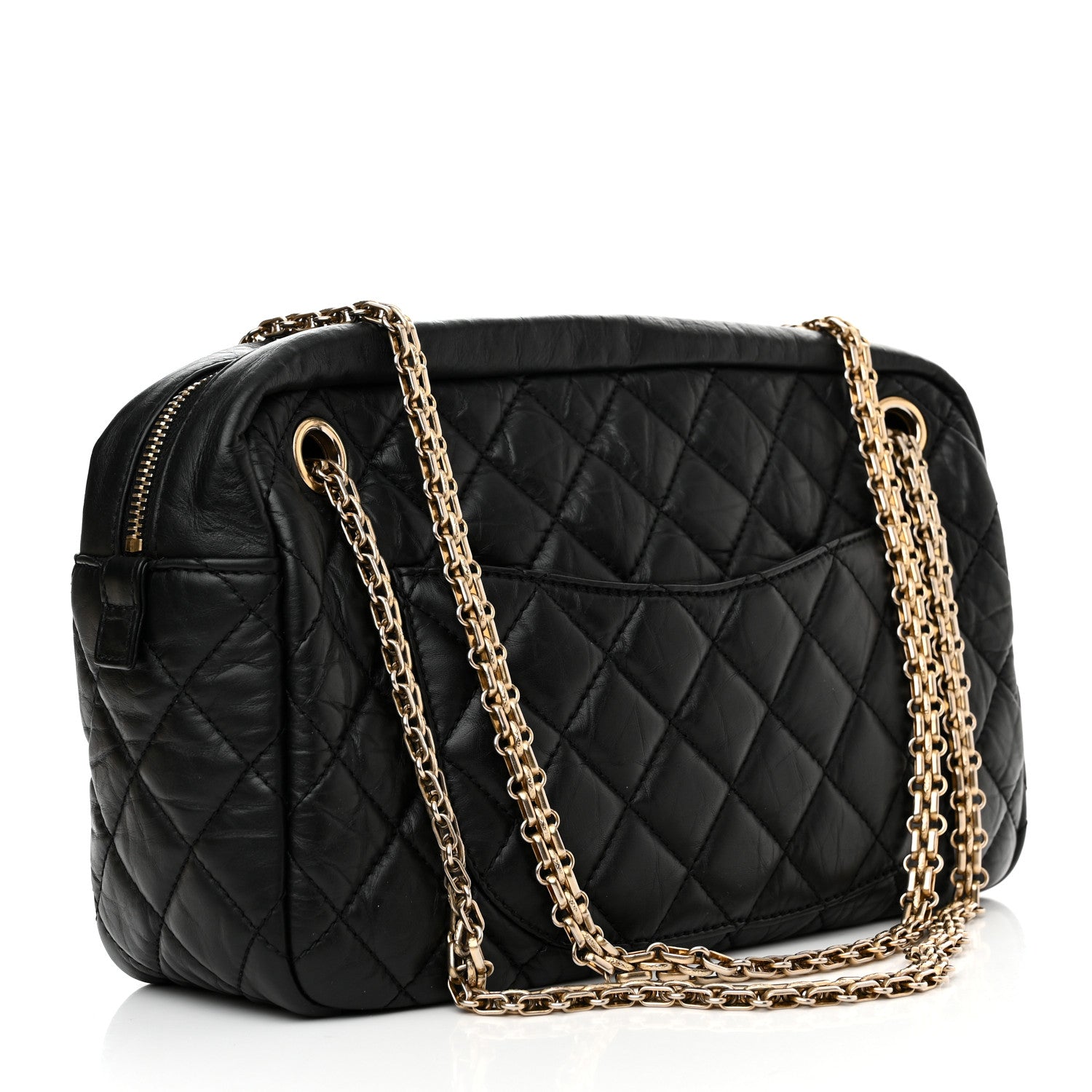 Chanel Aged Calfskin Quilted Medium Reissue Camera Case Black 3 of 12
