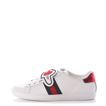 Gucci Calfskin Ayers Web Dagger Embroidered Womens Ace Sneakers 40 White 1 of 11