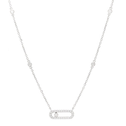 Messika 18K White Gold Diamond Move Uno Pave Necklace 1 of 6