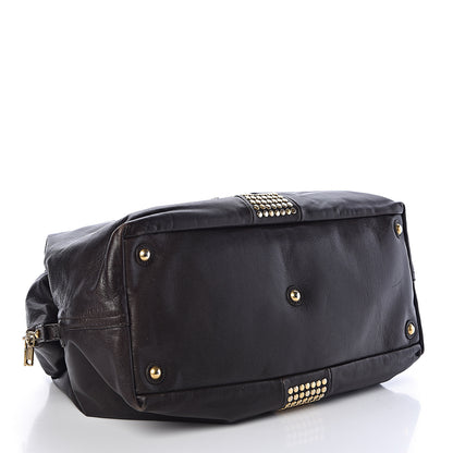 Saint Laurent Chevre Studded Large Rock Stud Easy Y Dark Brown 4 of 10