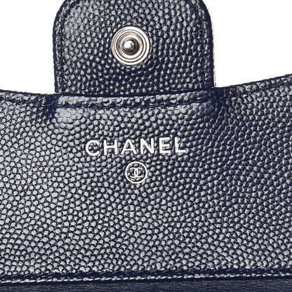 Chanel Caviar Quilted Compact Flap Wallet Navy 6 of 13
