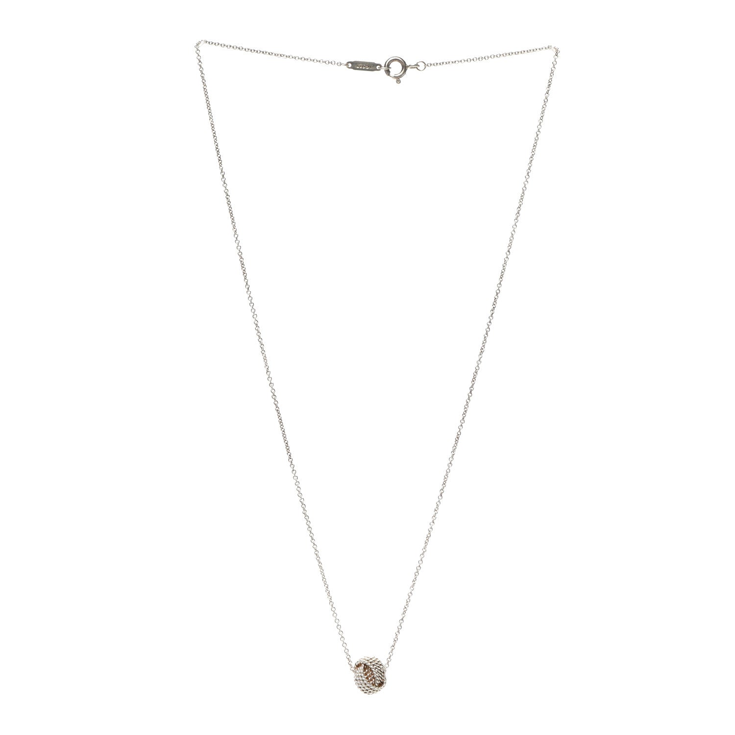 Tiffany Sterling Silver Twist Knot Pendant Necklace 3 of 5