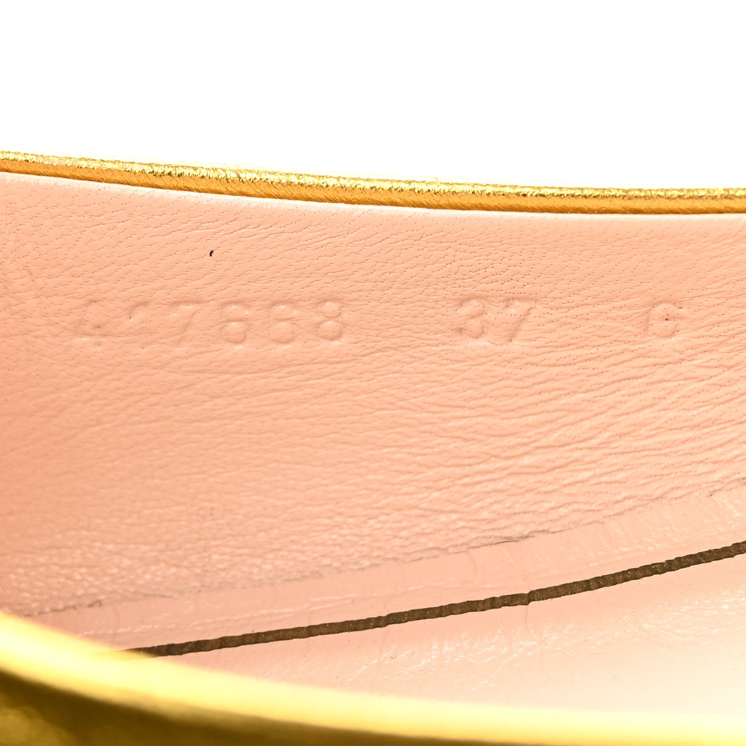 Gucci Metallic Nappa Web Bayadere Ballerina Flats 37 Oro 8 of 14