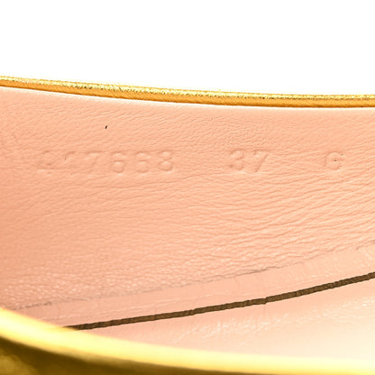 Gucci Metallic Nappa Web Bayadere Ballerina Flats 37 Oro 8 of 14