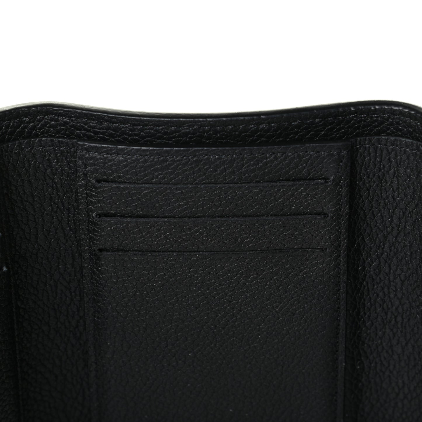 Soft Calfskin My Lockme Compact Wallet Black