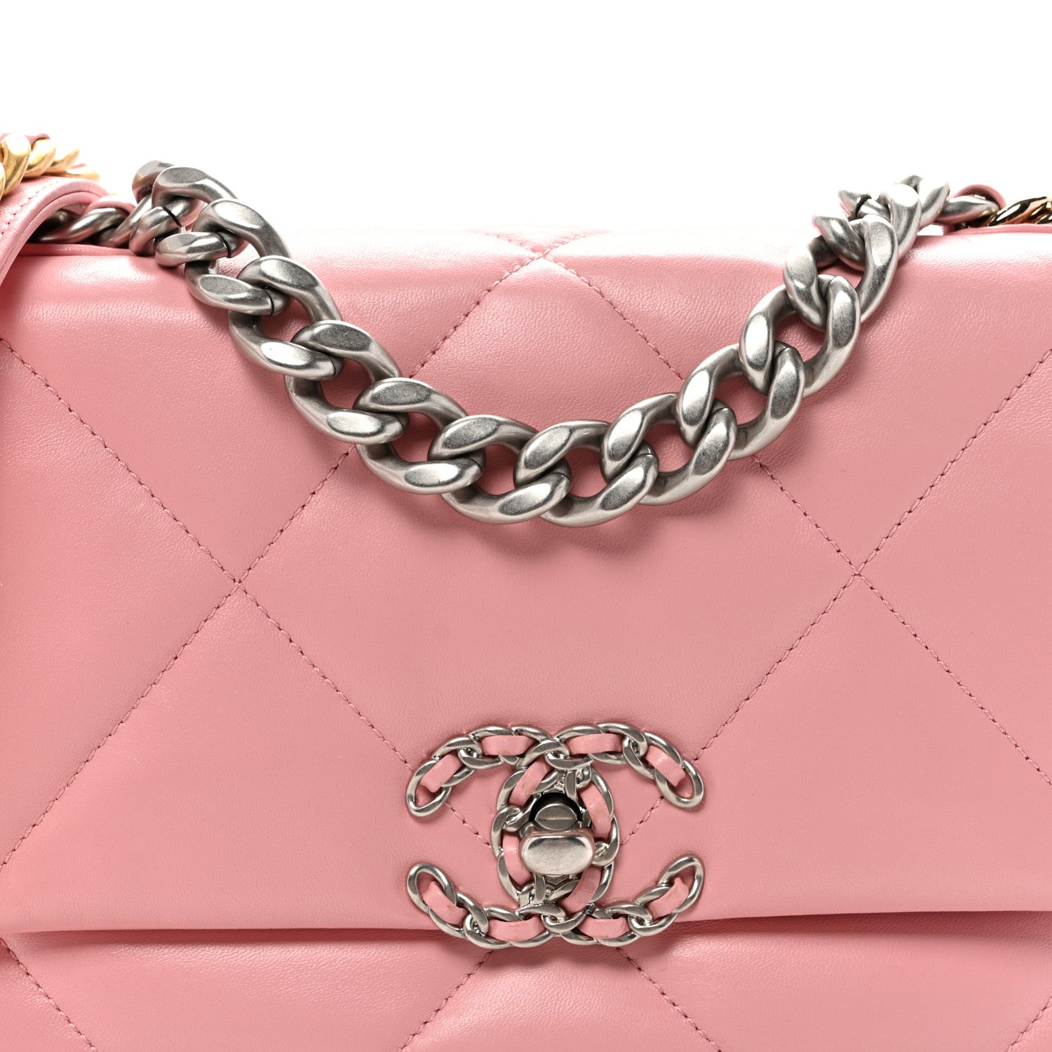 Chanel Lambskin Quilted Medium Chanel 19 Flap Light Pink 8 of 10