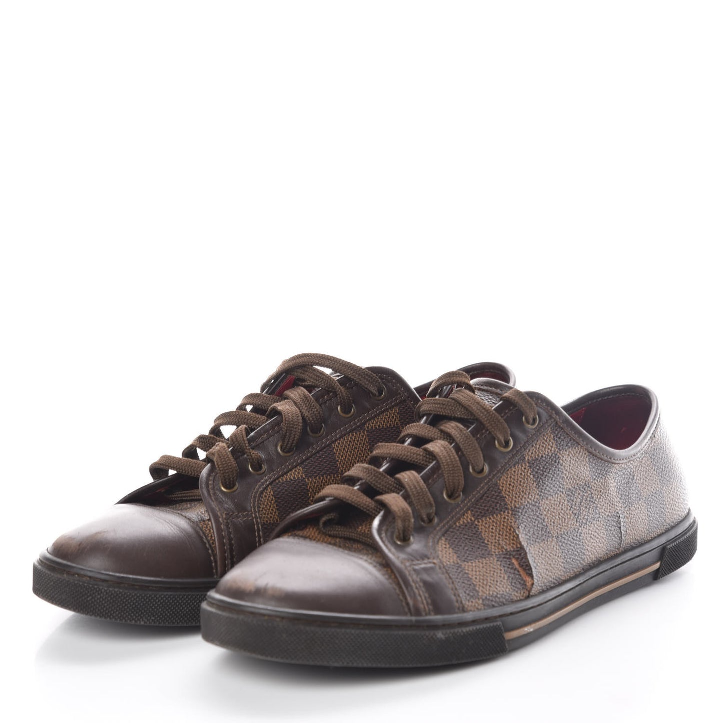 Calfskin Damier Ebene Punchy Sneakers 37.5