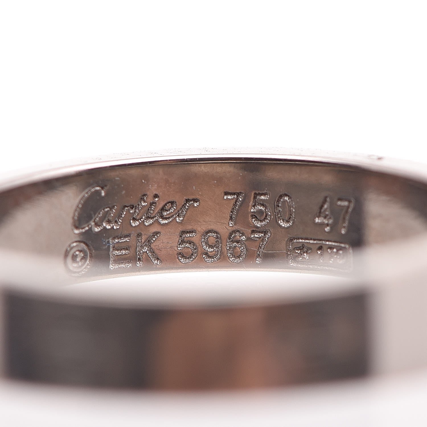Cartier 18K White Gold 3.5mm LOVE Wedding Band Ring 47 4 4 of 4