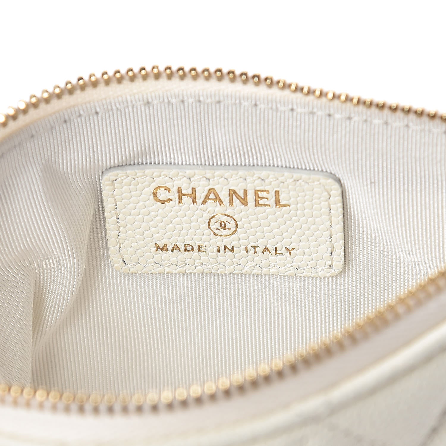Chanel Caviar Quilted Small Cosmetic Case White 6 of 8