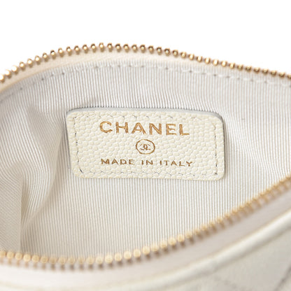 Chanel Caviar Quilted Small Cosmetic Case White 6 of 8