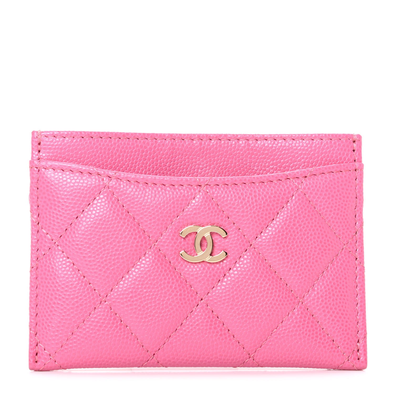 Chanel Caviar Quilted Card Holder Pink 1 of 7
