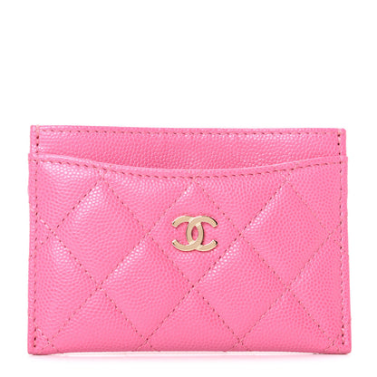Chanel Caviar Quilted Card Holder Pink 1 of 7