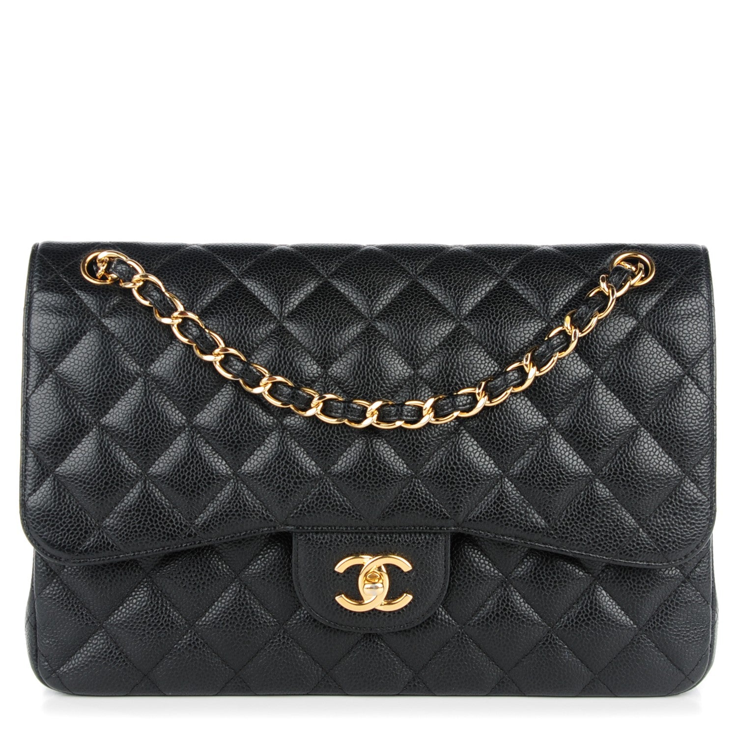 Chanel Caviar Quilted Jumbo Double Flap Black 1 of 11