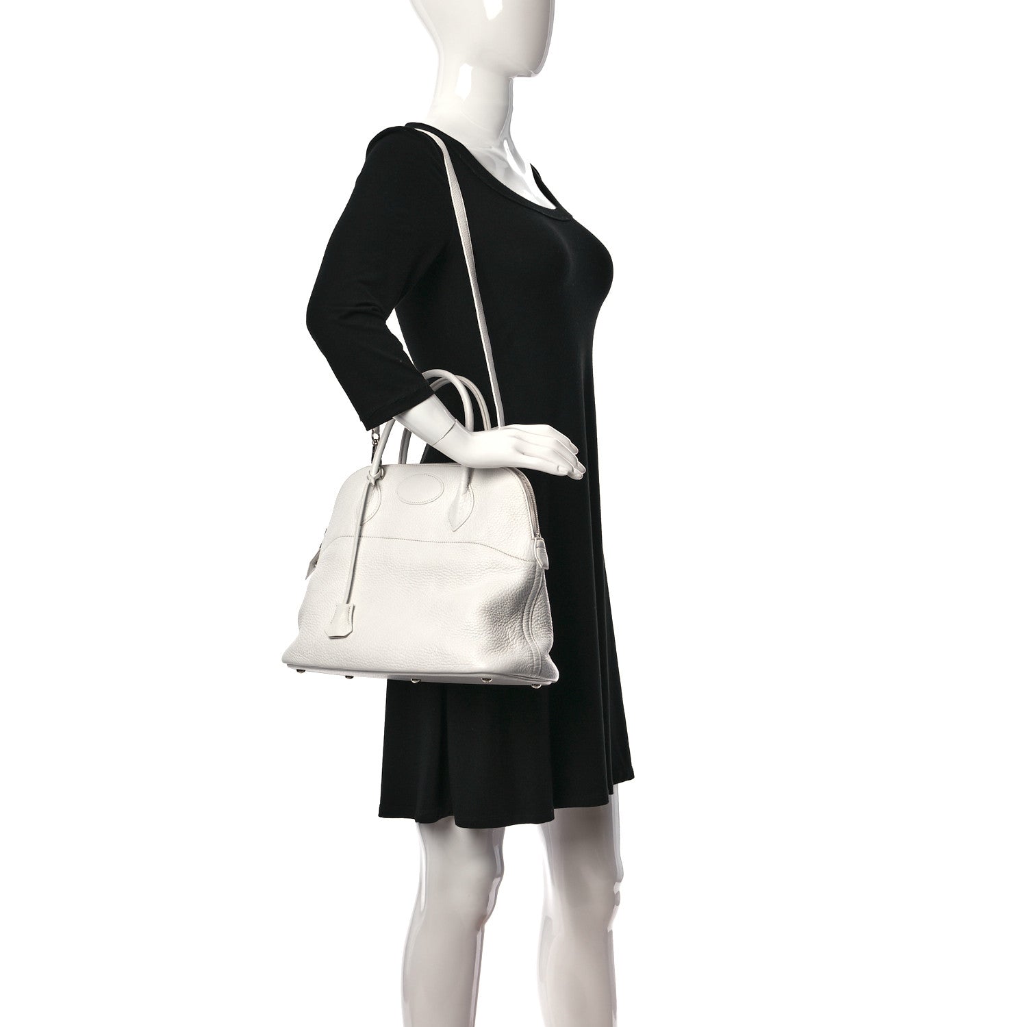 Hermes Taurillon Clemence Bolide 35 White 2 of 28