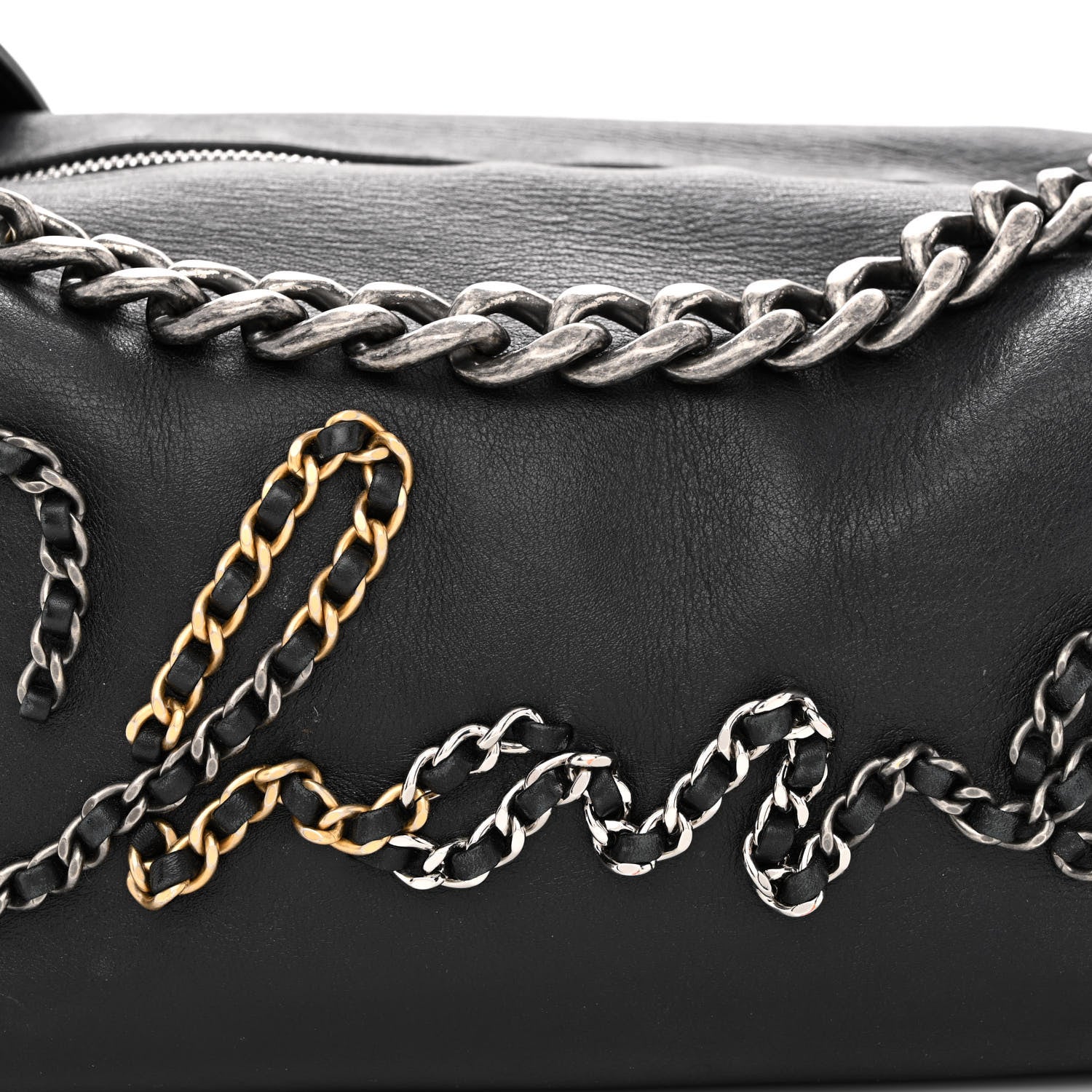 Chanel Calfskin Chain 20s Signature Hobo Black 8 of 12