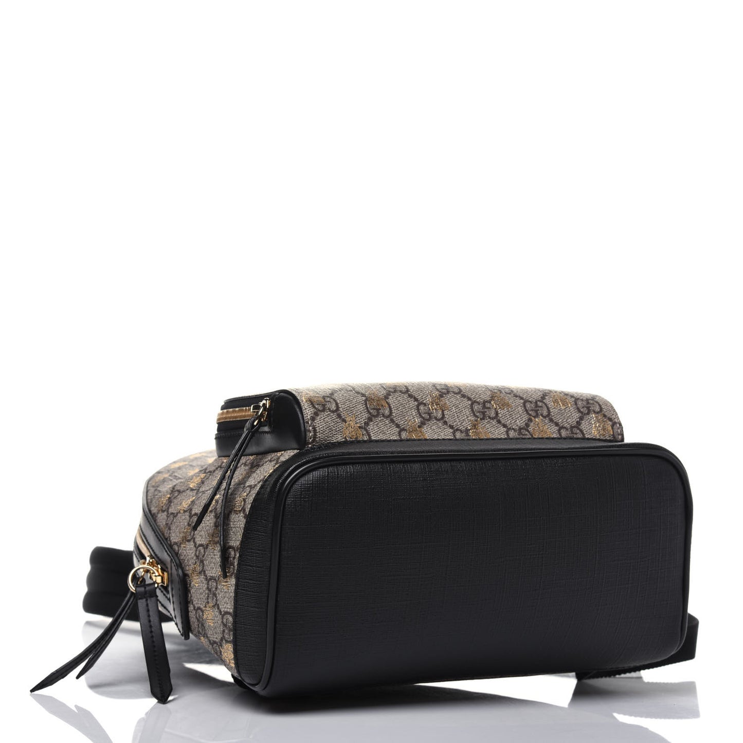 GG Supreme Monogram Bees Print Small Day Backpack Beige Oro Black