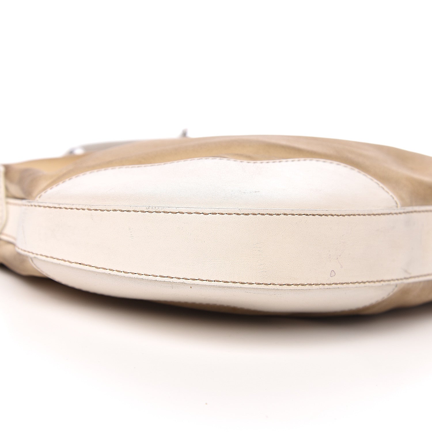 Prada Canvas Calfskin Chain Hobo Cera 12 of 17
