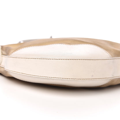 Prada Canvas Calfskin Chain Hobo Cera 12 of 17