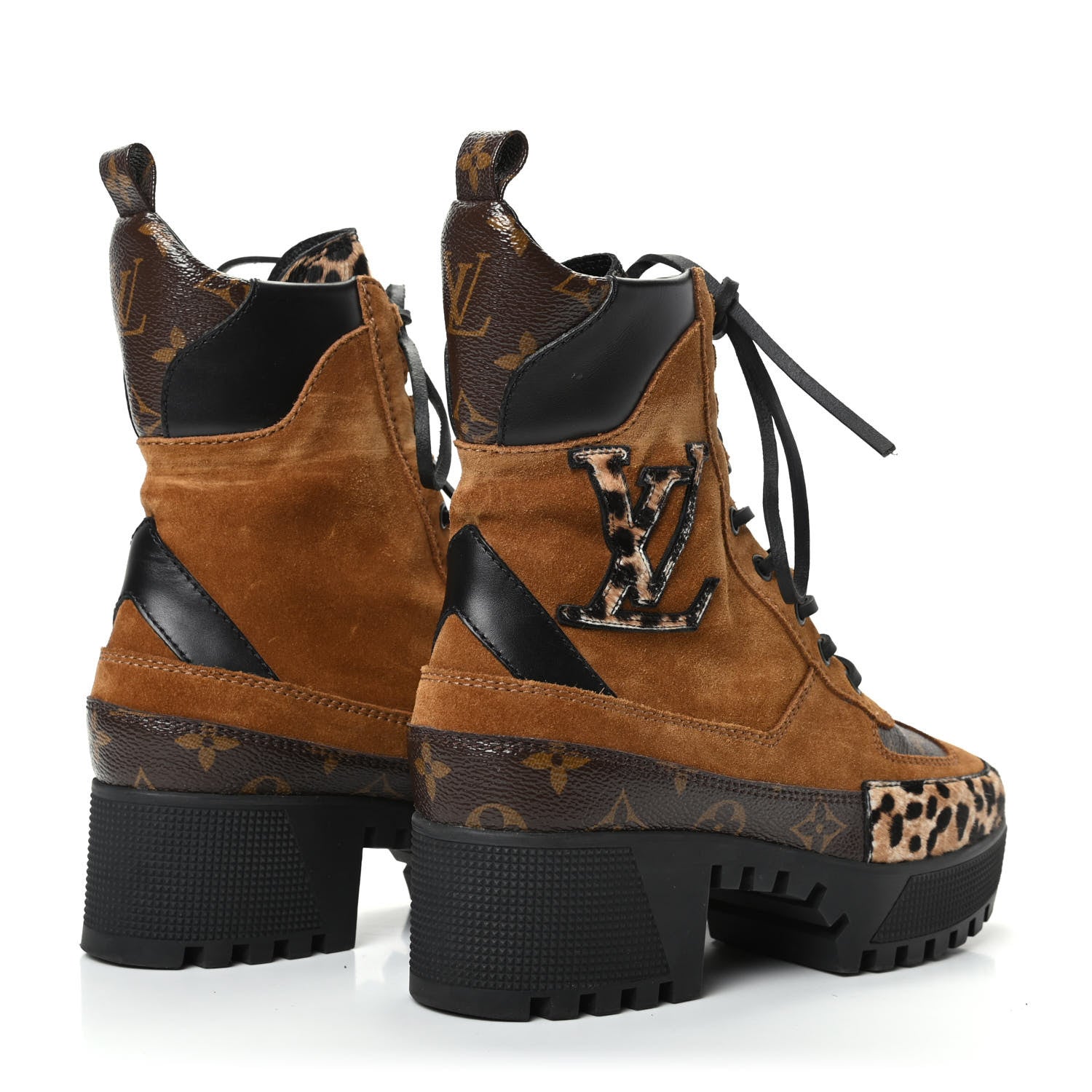 Louis Vuitton Suede Calfskin Monogram Laureate Platform Desert Boots 37 Cognac 4 of 6