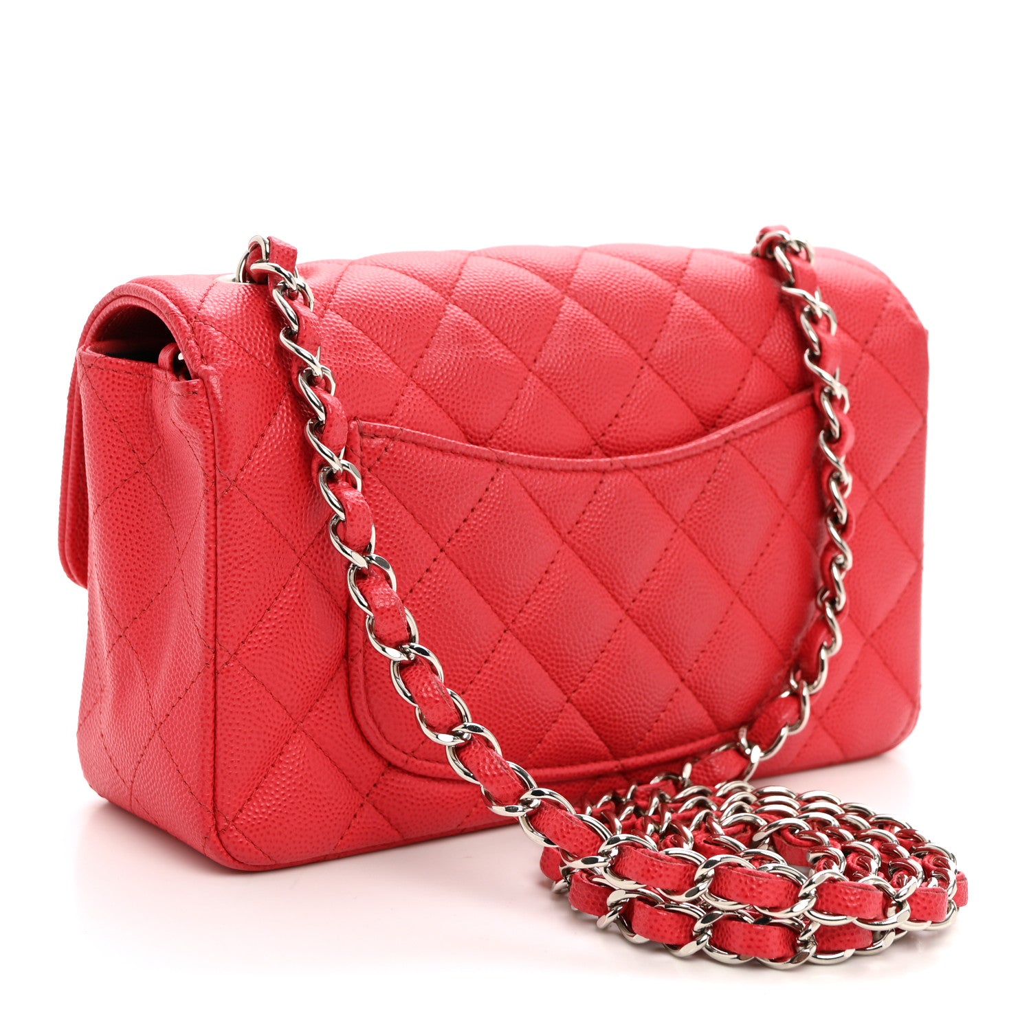Chanel Caviar Quilted Mini Rectangular Flap Dark Pink 3 of 10