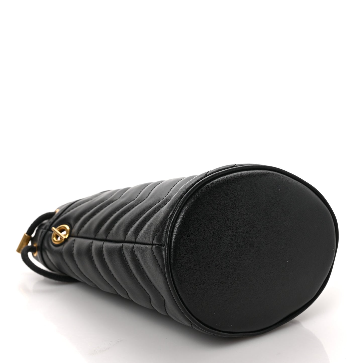 Calfskin Matelasse Mini GG Marmont 2.0 Bucket Bag Black
