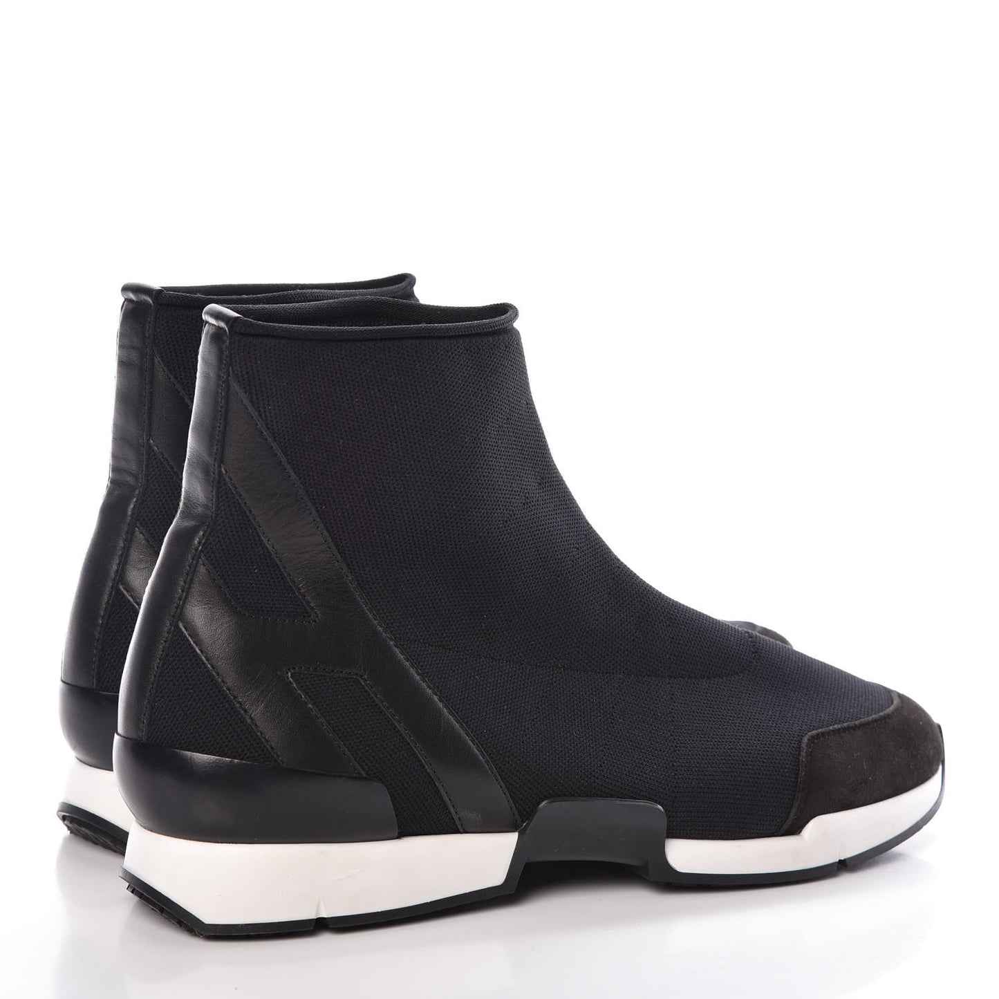Mesh Calfskin Suede Soft Sneakers 39 Black