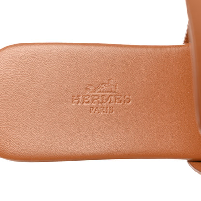 Hermes Calfskin Womens Galerie Sandals 40 Gold 6 of 9