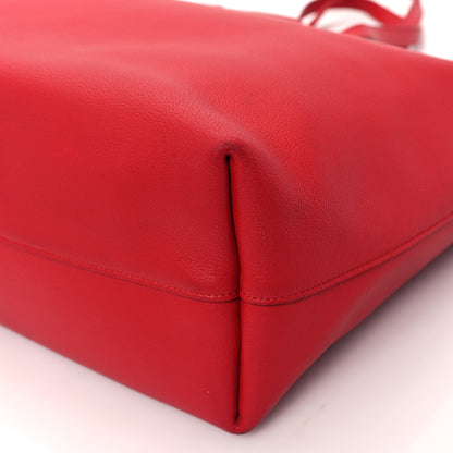 Saint Laurent Calfskin Large Shopping Tote Red 11 of 18