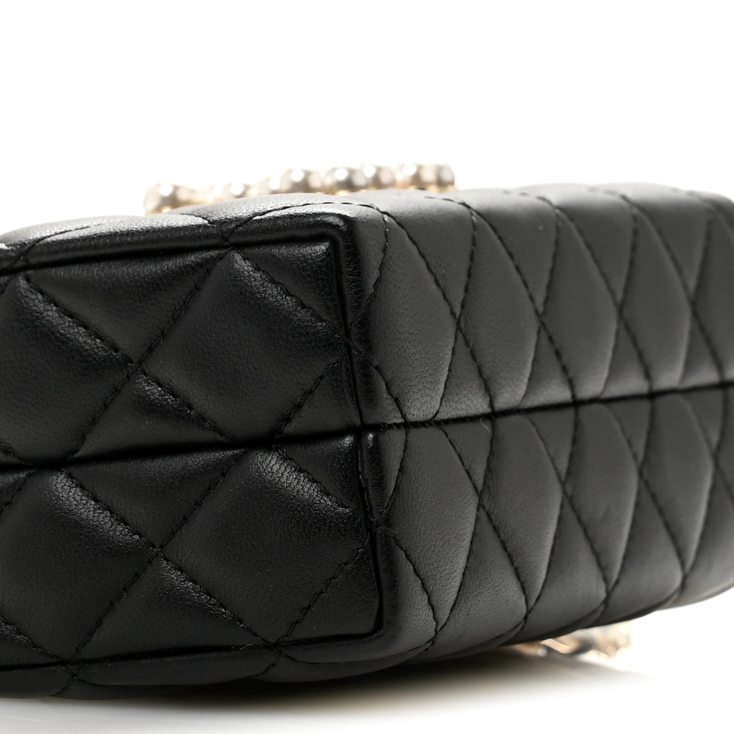 Chanel Lambskin Quilted Pearl CC Vanity Case Black 9 of 11