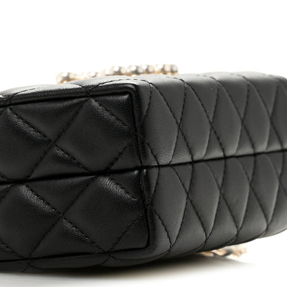 Chanel Lambskin Quilted Pearl CC Vanity Case Black 9 of 11