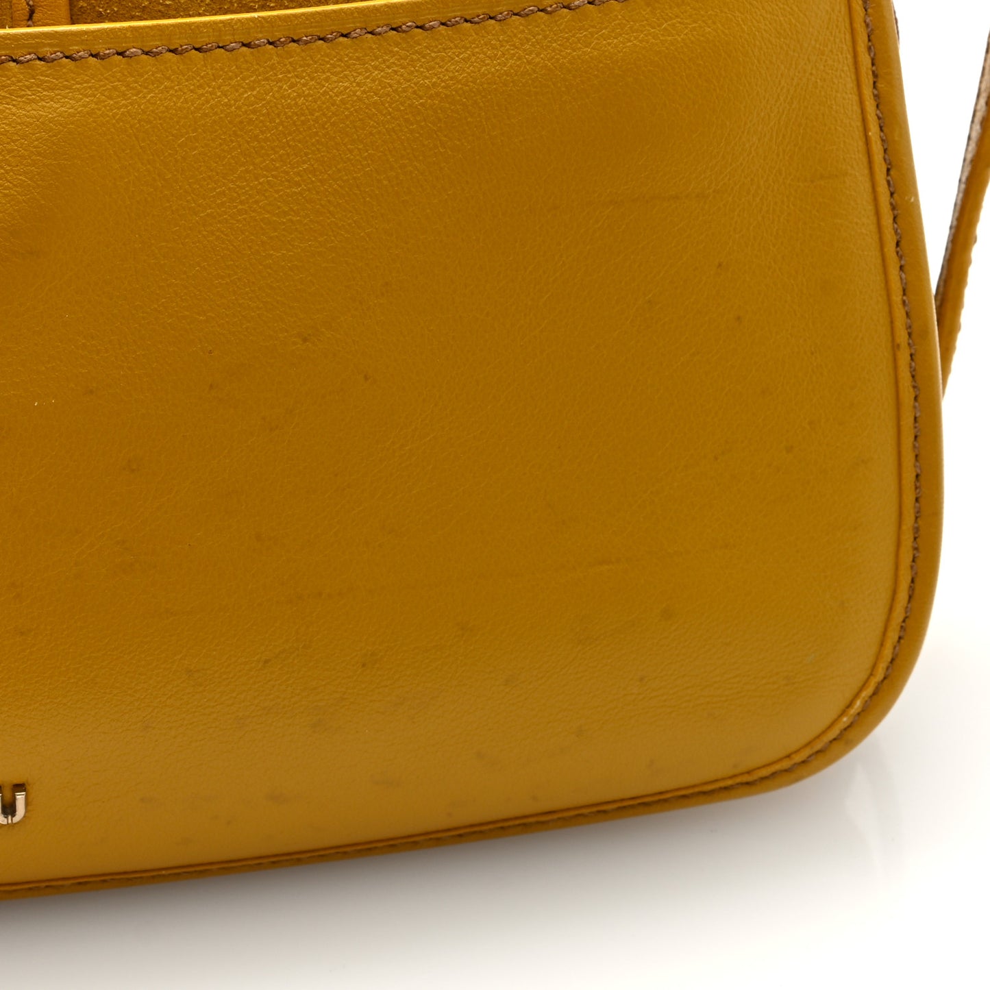 Suede Embroidered Shoulder Bag Yellow