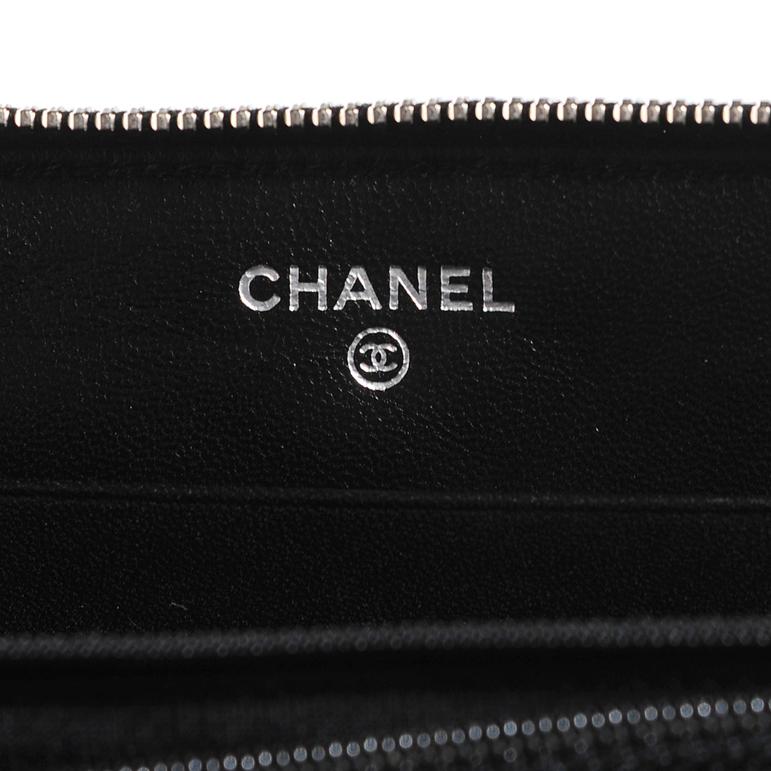 Chanel Lambskin Quilted Large Zip Around Wallet Black 6 of 8