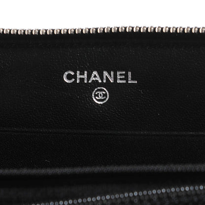 Chanel Lambskin Quilted Large Zip Around Wallet Black 6 of 8