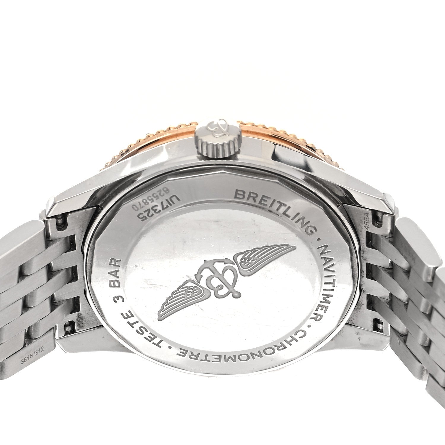 Breitling Stainless Steel 18K Rose Gold 38mm Navitimer Automatic Watch U17325 4 of 5