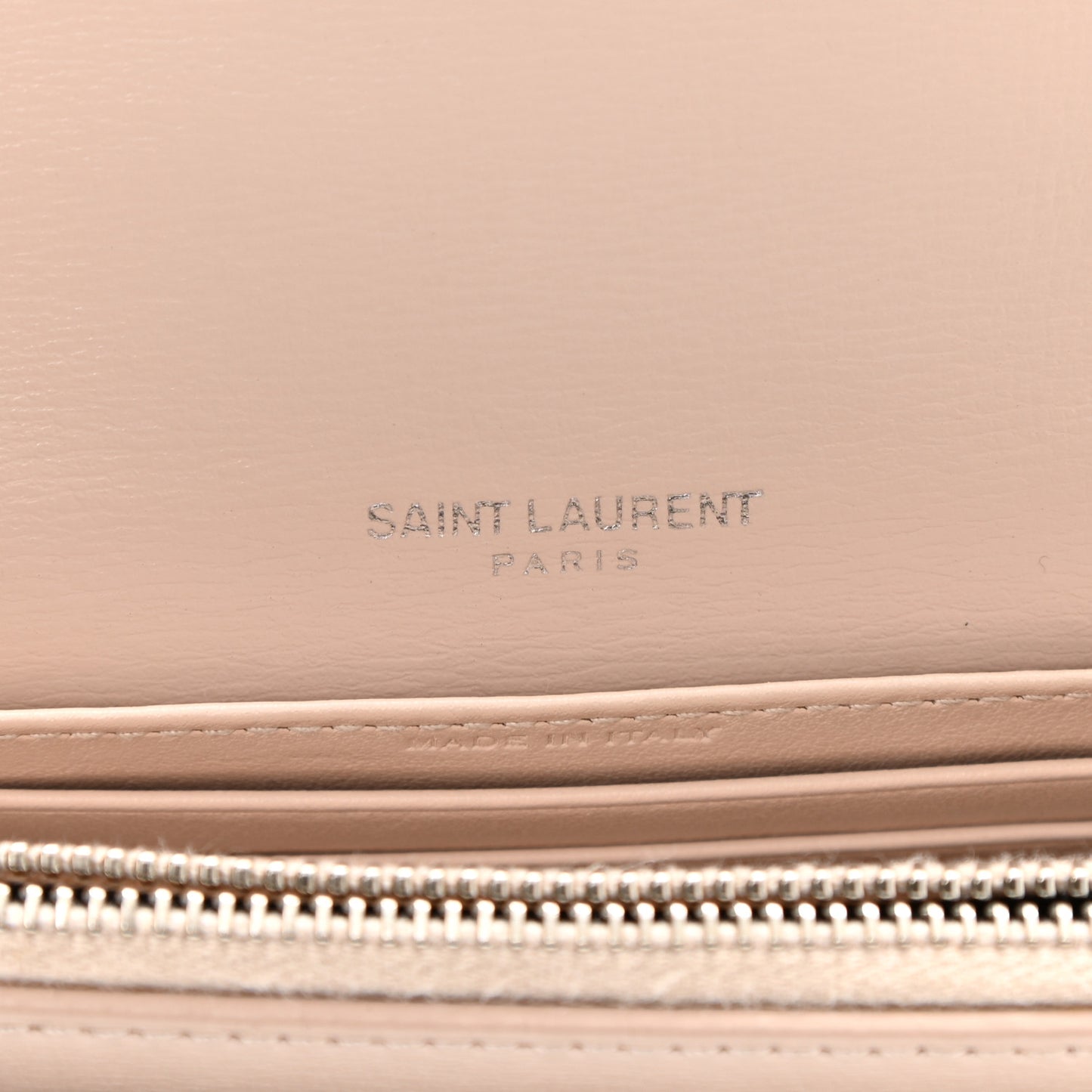 Calfskin Monogram Sunset Chain Wallet Nude Powder